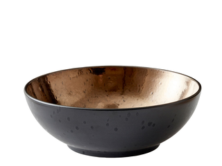 Bitz Salatschüssel aus Steingut 30 cm Durchmesser schwarz/bronze