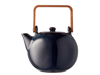 Bitz Teekanne aus Steingut für Tee 1,2 L dunkelblau