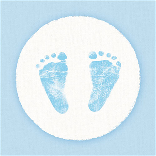 Ambiente Serviette Babyfüße Fußabdruck Hellblau