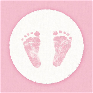 Ambiente Serviette Babyfüße Fußabdruck Rosa