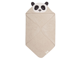 Södahl Penny Panda Babyhandtuch mit Kapuze, 80 x 80 cm, Natur
