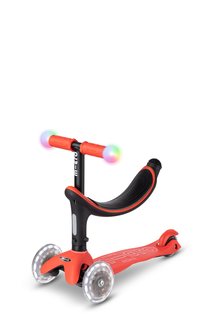 Micro Mini2Grow Deluxe Magic Scooter mit Sitz LED red
