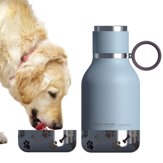 Asobu Hundetrinkflasche mit Napf 1 L Blau